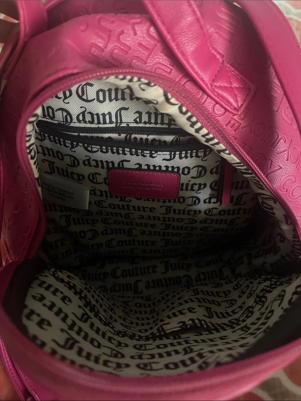 Juicy Couture Hot Pink Embossed Mini Backpack - Picture 6 of 7